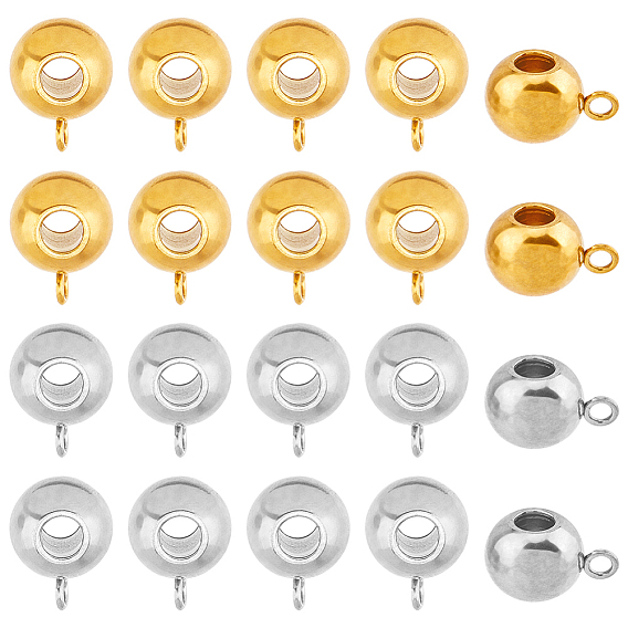 40шт. 2 цвета 304 трубчатые дужки из нержавеющей стали, петля под залог, Rondelle поруки бусы