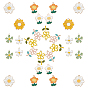 32Pcs 8 Style Alloy Enamel Pendants, Light Gold, Flower