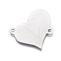 201 Stainless Steel Stamping Blank Tag Links/Connectors, Heart