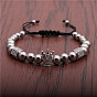Bracelet couronne hexagonale scintillant avec pierres de zircon - accessoire de mode pour femme