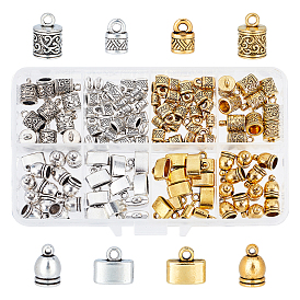 118Pcs 8 Style Tibetan Style Alloy Cord Ends, End Caps