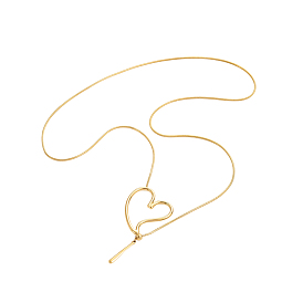 304 из нержавеющей стали ожерелья Lariat, змеиные ожерелья для женщин, сердце, ионное покрытие (ip), долговечный
