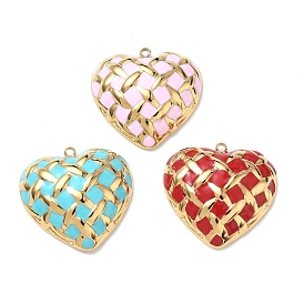 304 нержавеющей стальной эмали подвески, сердце прелести, вакуумное покрытие pvd, реальный 18 k позолоченный