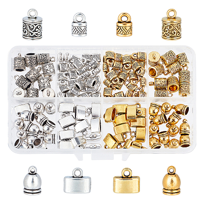118Pcs 8 Style Tibetan Style Alloy Cord Ends, End Caps