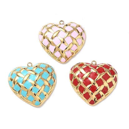 304 нержавеющей стальной эмали подвески, сердце прелести, вакуумное покрытие pvd, реальный 18 k позолоченный