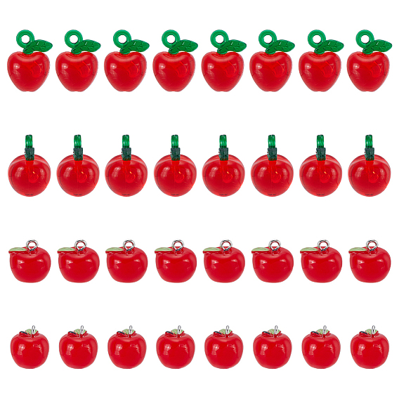 32 шт 2 стили подвески из смолы, яблочные прелести