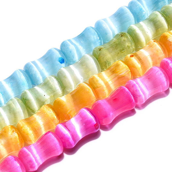 Нити бусин из окрашенного натурального селенита, бамбук совместное