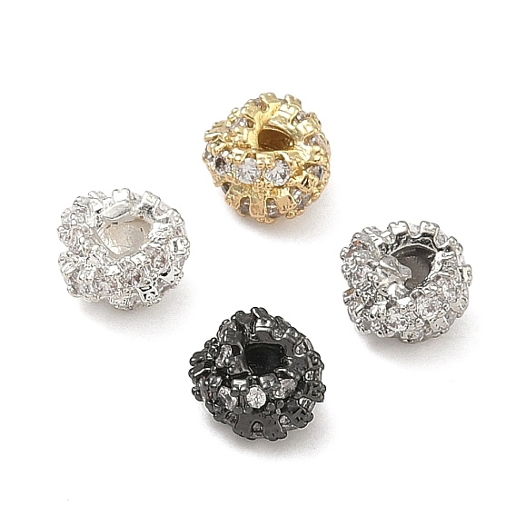 Латунные прозрачные бусины из кубического циркония, без кадмия и без свинца, стойки покрытие, долговечный, твист