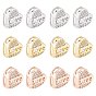 12 Stück 3 Farben Messing Micro Pave klare Zirkonia Schiebe-Charms, langlebig überzogen, Herz mit Wort Liebe