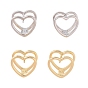 Brass Hoop Earring, Hollow Heart
