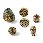 Handmade Polymer Clay Indonesia Beads, with Resin & Synthetic Turquoise & Unplated Brass, Colorful