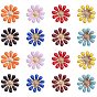 Golden Plated Alloy Enamel Cabochons, Daisy