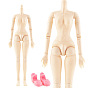 Plastic Female Movable Joints Action Figure Body, No Head with Shoes