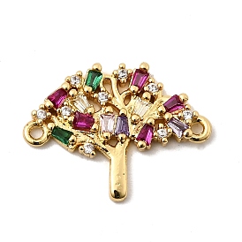 Подвески-соединители из латуни с разноцветными кубическими цирконами и деревом жизни, без свинца и без кадмия, долговечный, стойки покрытие