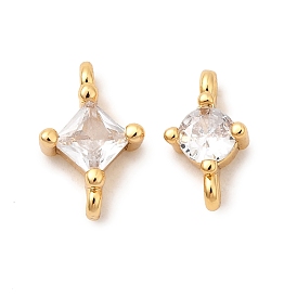 Латунные подвески из прозрачного кубического циркония, реальный 18 k позолоченный, без никеля 