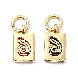 Латунь эмаль прелести, прямоугольник в форме раковины, стойки покрытие, долговечный, без кадмия и без свинца, реальный 18 k позолоченный, с целью перехода в кольце