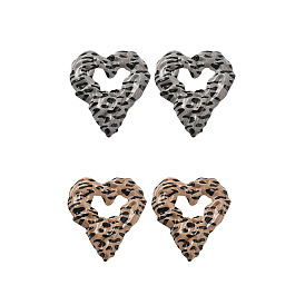 Серьги сплава, сердце с печатью леопарда, золотые