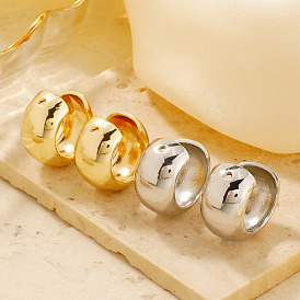 Блестящие латунные серьги-каффы в стиле ретро в форме буквы С