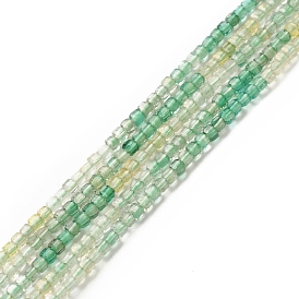 Synthetic Green Yellow Quartz Beads Strands, Faceted, Cube