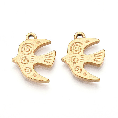 304 подвески из нержавеющей стали, ионное покрытие (ip), амулеты птиц