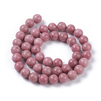 Round Natural Rhodonite Beads Strands