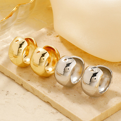 Блестящие латунные серьги-каффы в стиле ретро в форме буквы С