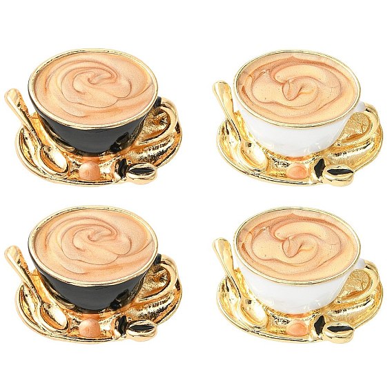 4 шт. 2 цвета кофейные эмалированные значки, броши из сплава для одежды рюкзака