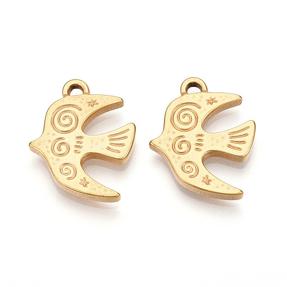 304 подвески из нержавеющей стали, ионное покрытие (ip), амулеты птиц