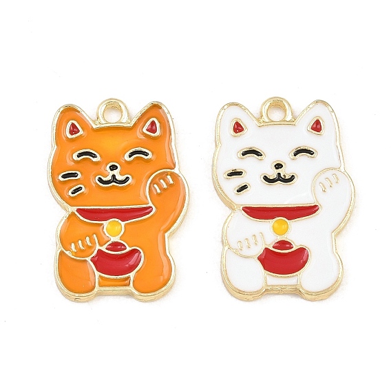Colgantes de la aleación del esmalte, amuletos maneki neko, dorado