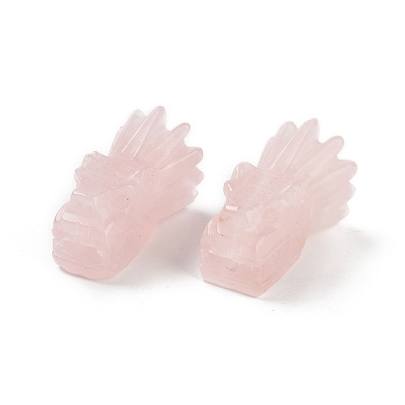 Natural Rose Quartz Beads, Dragon Head