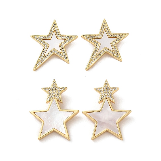 Латунные микропаве прозрачные подвески с фианитом, без кадмия и без свинца, с оболочкой, реальный 18 k позолоченный