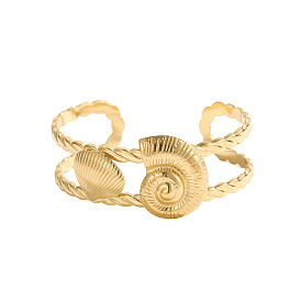 Из нержавеющей стали манжеты браслеты, ионное покрытие (ip), раковина