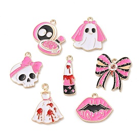 Подвески из эмали и сплава, амулеты на тему Хэллоуина, золотые