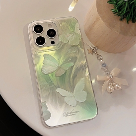 Summer Green Butterfly TPU Plastic Mobile Phone Cover, Fit for iphone 13 Pro/13 Promax/14 Pro/14 Promax/14 Plus/15 Pro/15 Promax/15 Plus/15/13/14