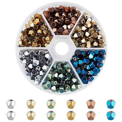 Electroplate Non-magnetic Synthetic Hematite Beads, Polygon