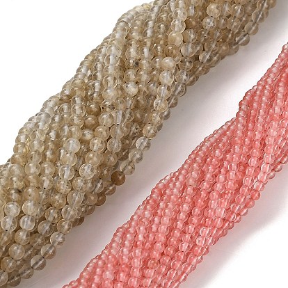 Арбуз камень стеклянные бусы пряди, круглые