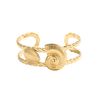 Из нержавеющей стали манжеты браслеты, ионное покрытие (ip), раковина