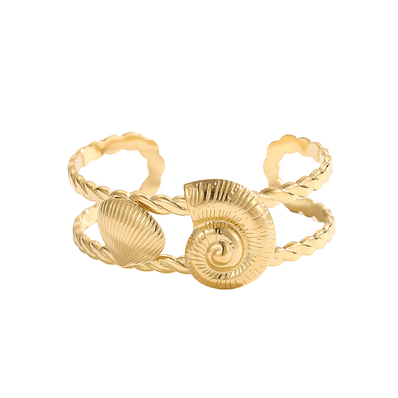 Из нержавеющей стали манжеты браслеты, ионное покрытие (ip), раковина