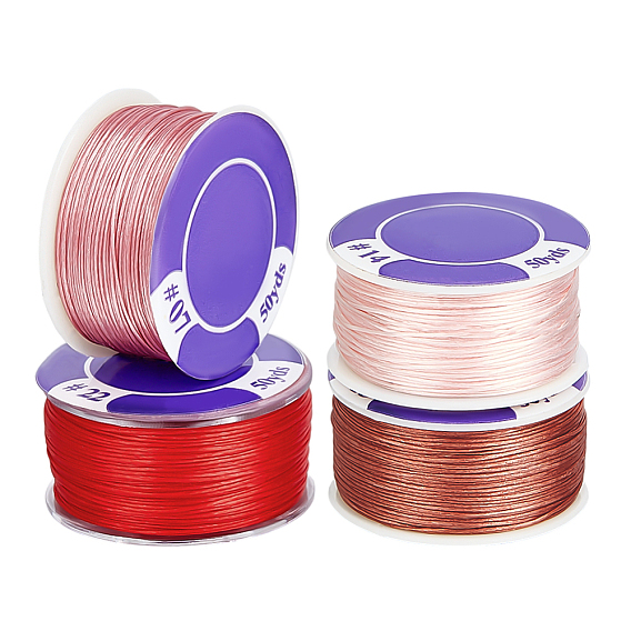 4 рулоны 4 цвета нейлоновые нити со специальным покрытием для бисера