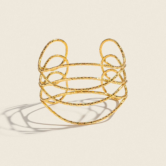 Женские 304 браслеты-манжеты из нержавеющей стали, состоящие из нескольких витых нитей