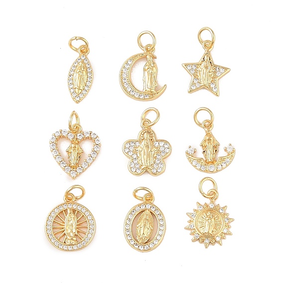 Латунные микропаве прозрачные кубические циркониевые подвески, с целью перехода в кольце, без кадмия, без никеля и без свинца, реальный 18 k позолоченный