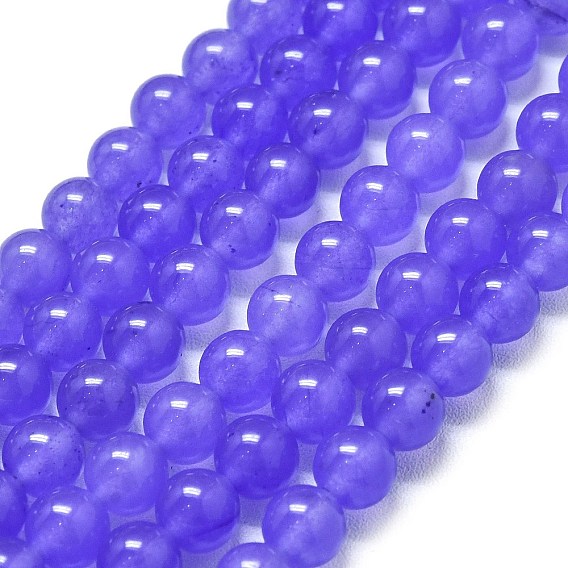 Natural Malaysia Jade Beads Strands, Dyed & Heated, Round