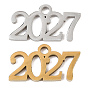 201 Edelstahl Anhänger, Zahl 2027 Reize