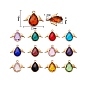 26 Pcs 13 Colors Faceted Glass Pendants, with Eco-Friendly Alloy Findings, Cadmium Free & Nickel Free & Lead Free, Angel