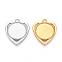 304 компонент подвески-кабошона из нержавеющей стали, сердце с круглым безелем чашечки