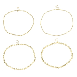 Rack Plating Brass Ball Chain Necklaces for Women, Long-Lasting Plated, Lead Free & Cadmium Free