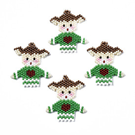 MIYUKI & TOHO Japanese Seed Beads, Handmade Pendants, Loom Pattern, Girl