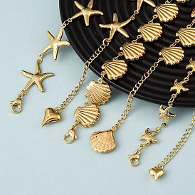 Пляж 304 Цепочки из нержавеющей стали с изображением морских животных для женщин, золотые