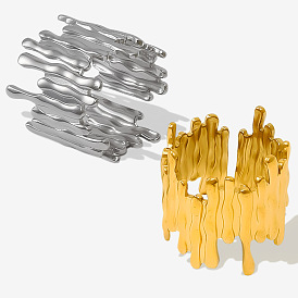 304 модное кольцо-манжета из нержавеющей стали для женщин, регулируемый нерегулярный дизайн