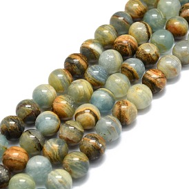 Natural Blue Calcite Beads Strands, Round